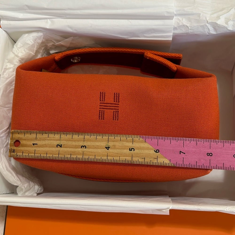 Hermes canvas vanity bag